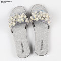 Superstarer 2020 Design Summer Rhinestone Beads Slippers for Women Fashion EVA Wedge Flip-Flops